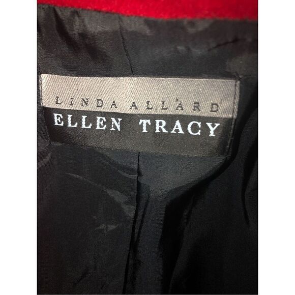 Ellen Tracy Linda Allard red wool cashmere blend fully lined red blazer size 12 - Picture 7 of 8